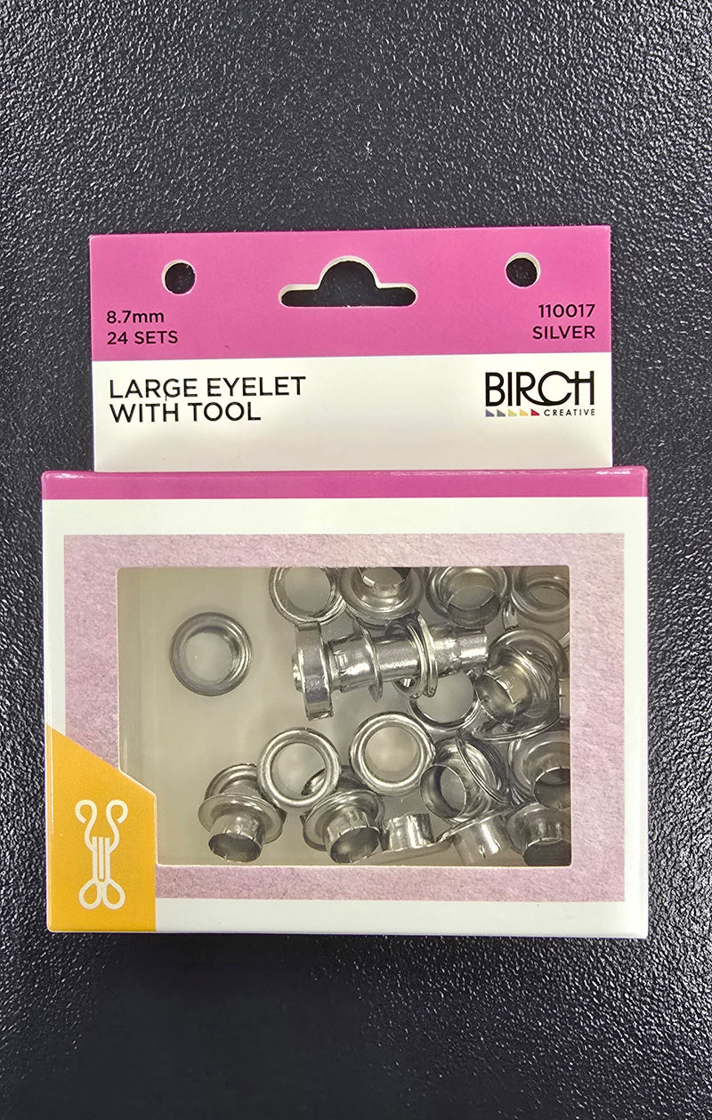 Large Eyelet With Tool Silver – DK Fabrics