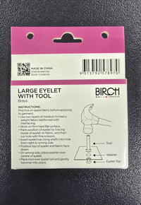 Large Eyelet With Tool Brass