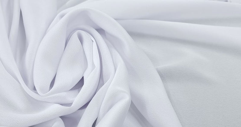 Lightweight Crepe Textured Polyester White