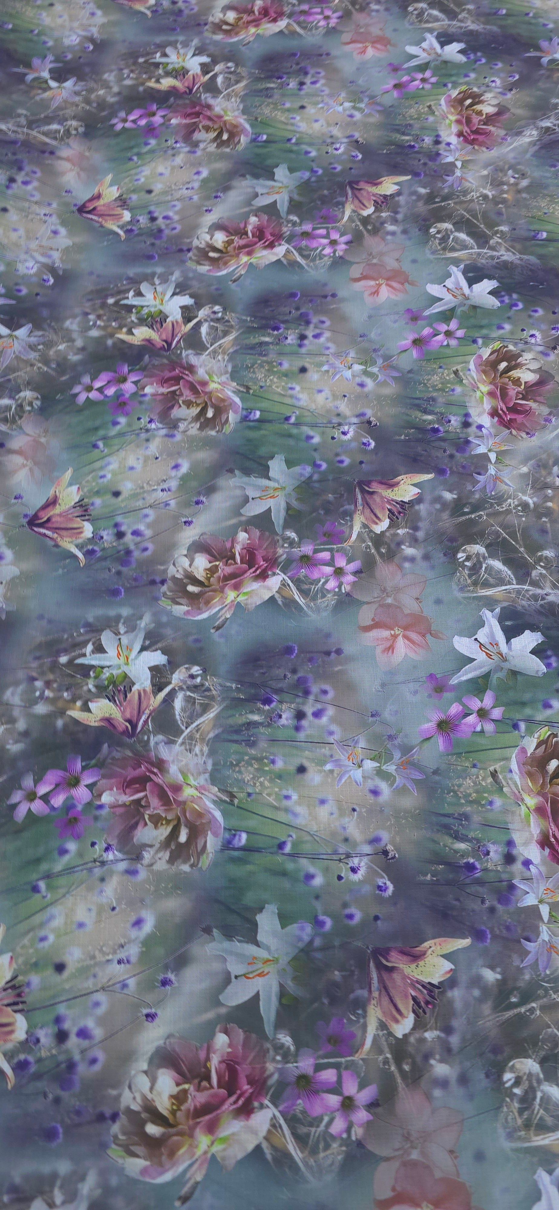 Linen Look Whimsical Garden