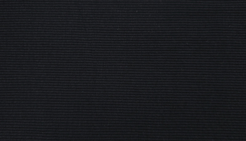 Poly Cotton Wide Ribbing Black