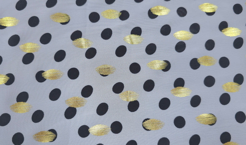 Printed Chiffon Metallic Spot