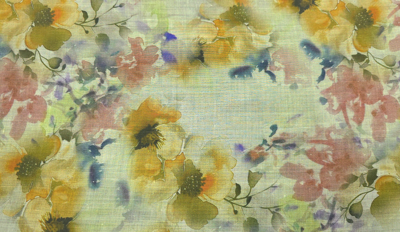 Printed Linen Floral Promenade