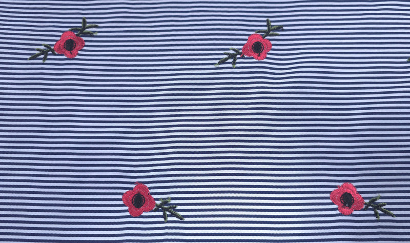 Printed Polyester Floral Stripe