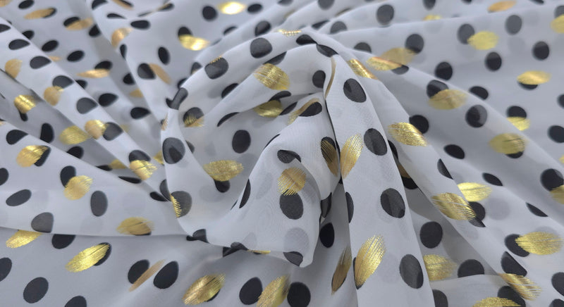 Printed Chiffon Metallic Spot