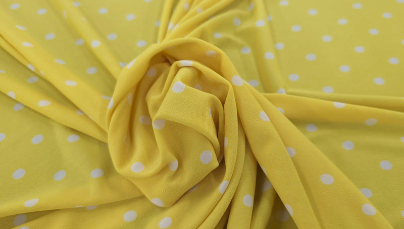 Printed Knit Yellow Polka