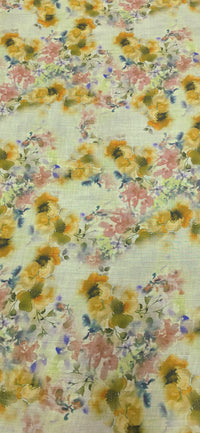 Printed Linen Floral Promenade