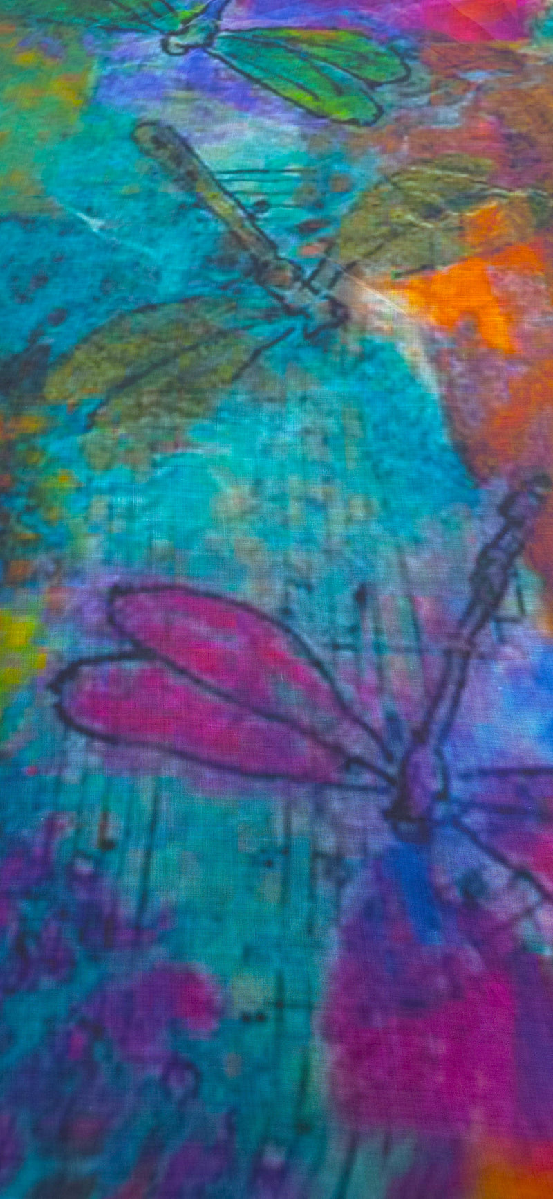 Printed Linen Musical Dragonflies