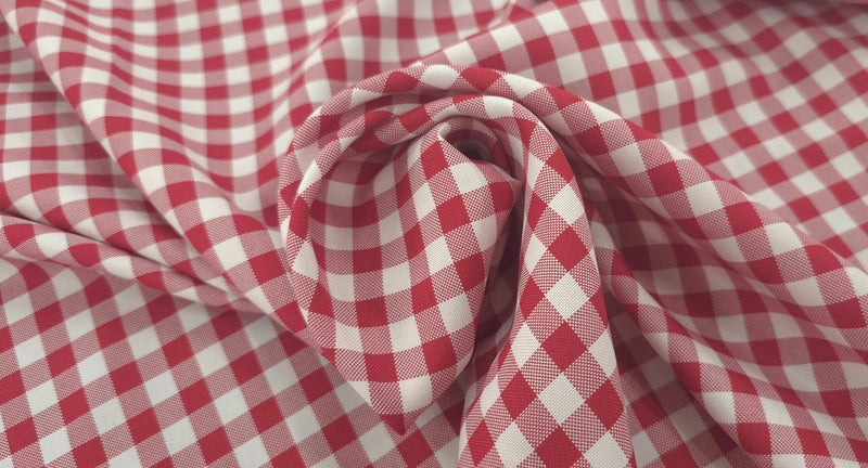 Printed Polyester Tablecloth Check Red