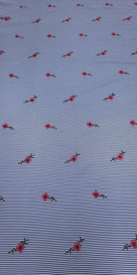 Printed Polyester Floral Stripe