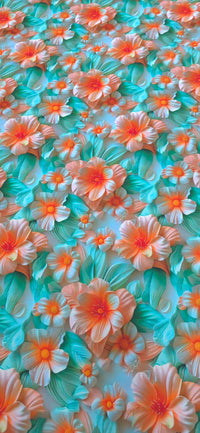 Printed Rayon 4D Tropical Blooms