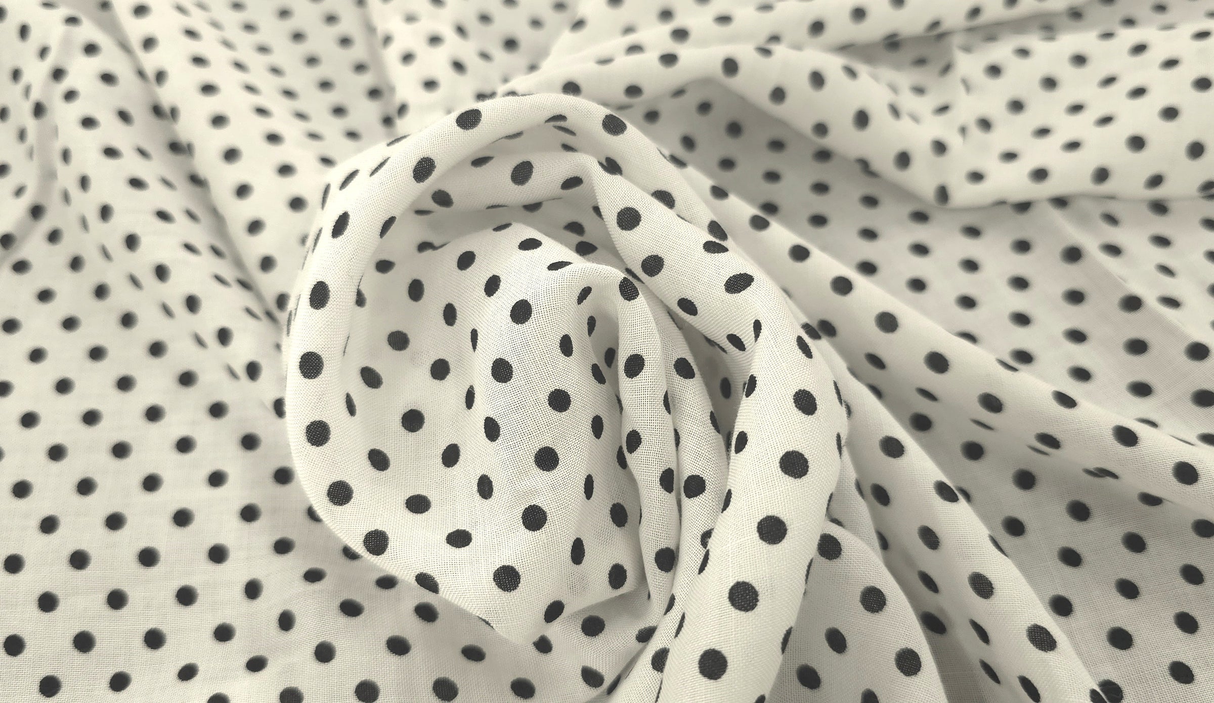 Printed Rayon White Polka
