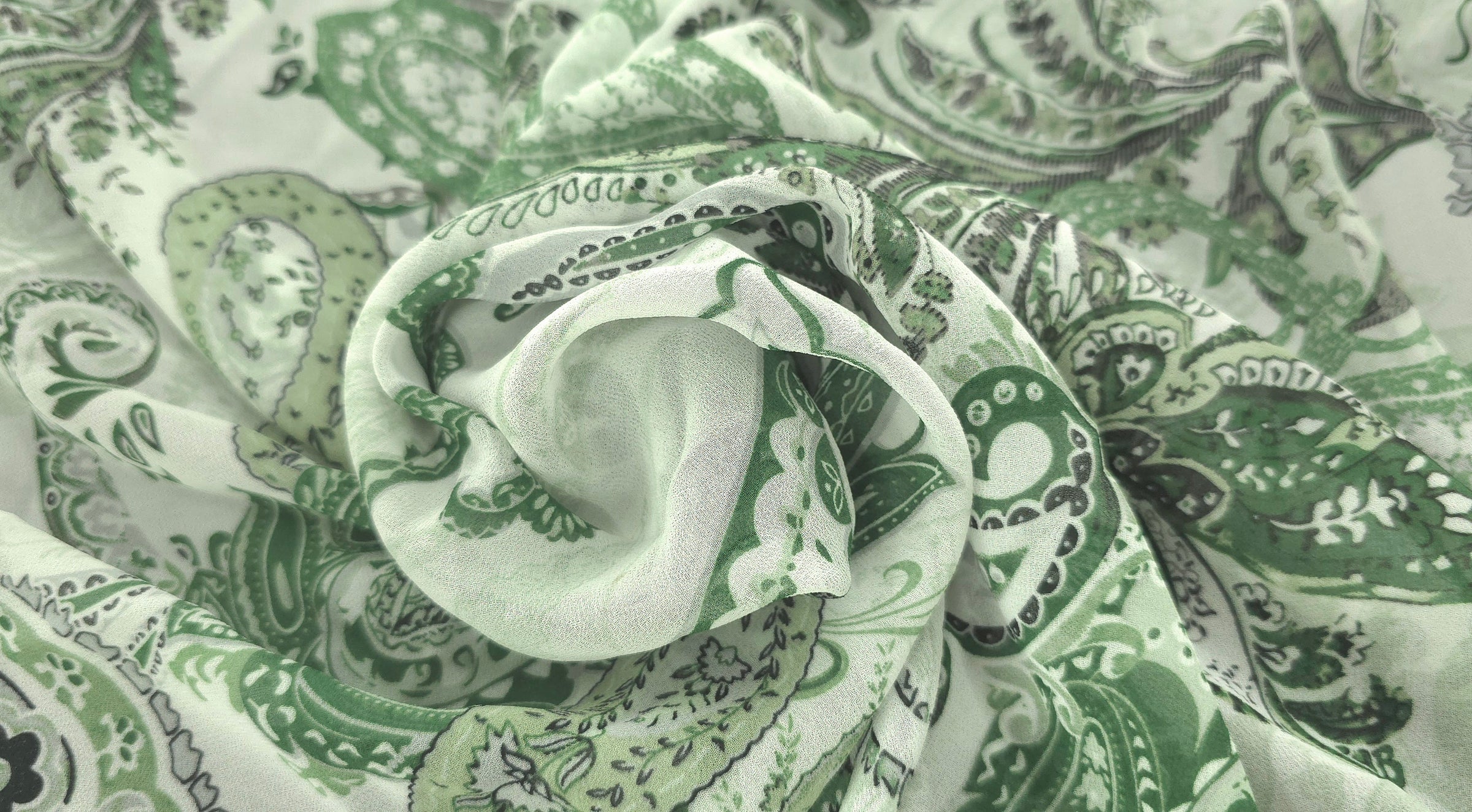 Printed Chiffon Paisley Forest