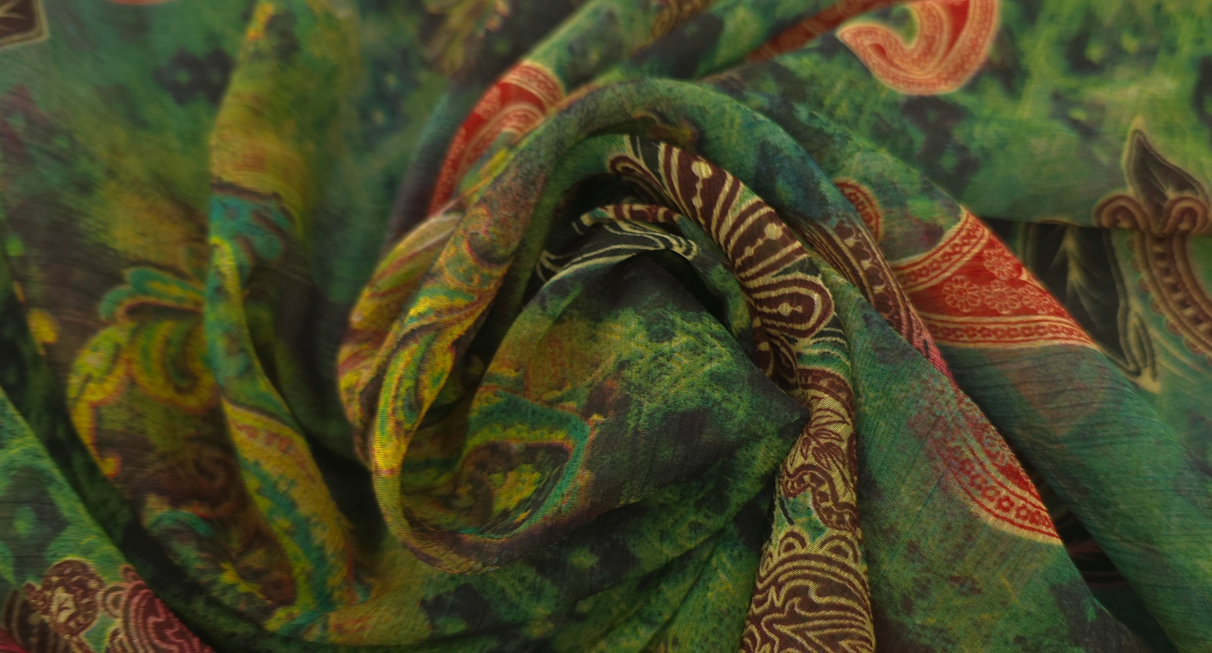 Printed Chiffon Paisley Mosaic