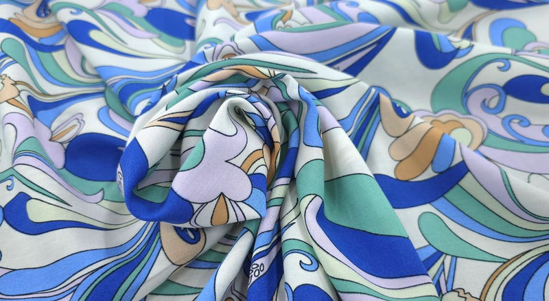 Printed Rayon Fantasia Ocean