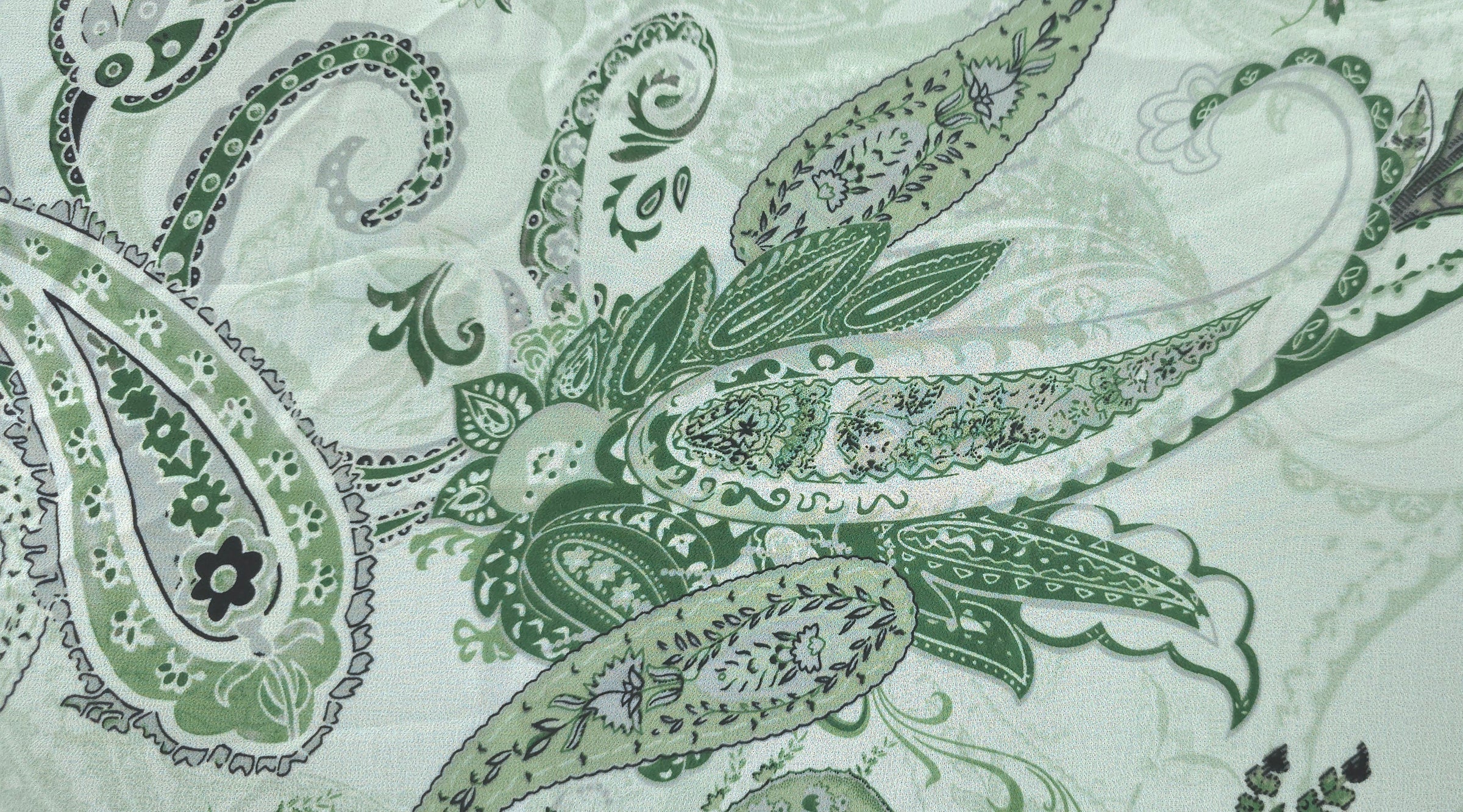 Printed Chiffon Paisley Forest