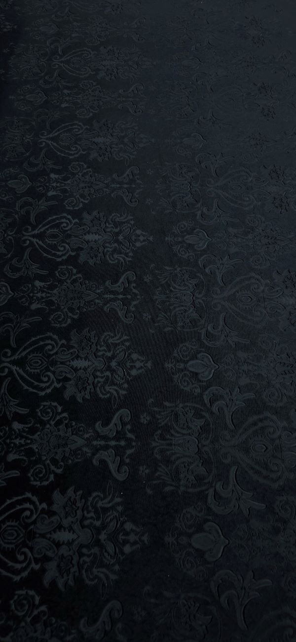 Royal Embossed Stretch Velvet Black 1