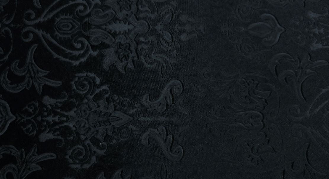 Royal Embossed Stretch Velvet Black