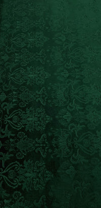 Royal Embossed Stretch Velvet Bottle Green 1