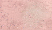 Sequin Embroidered Voile Pink Swirl