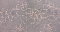 Sequin Embroidered Voile Pink Swirl