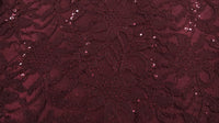 Sequinned Lace Dainty Dark Wine