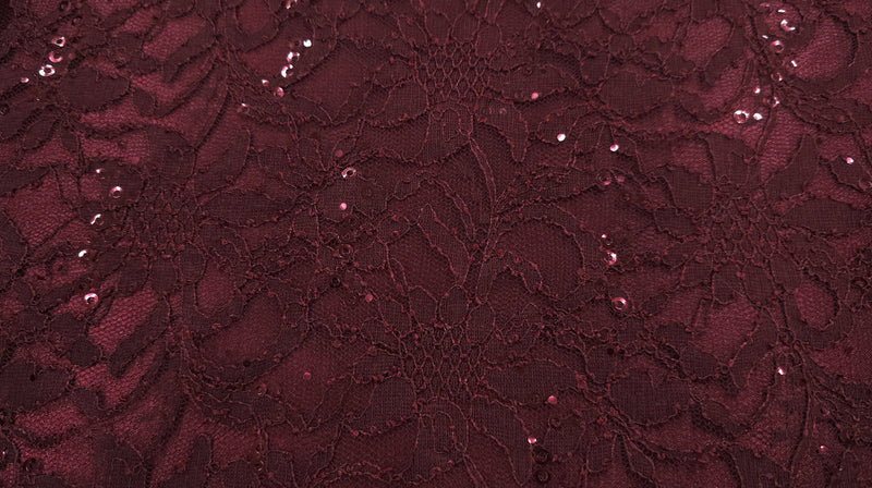 Sequinned Lace Dainty Dark Wine