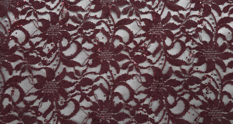 Sequinned Lace Dainty Dark Wine