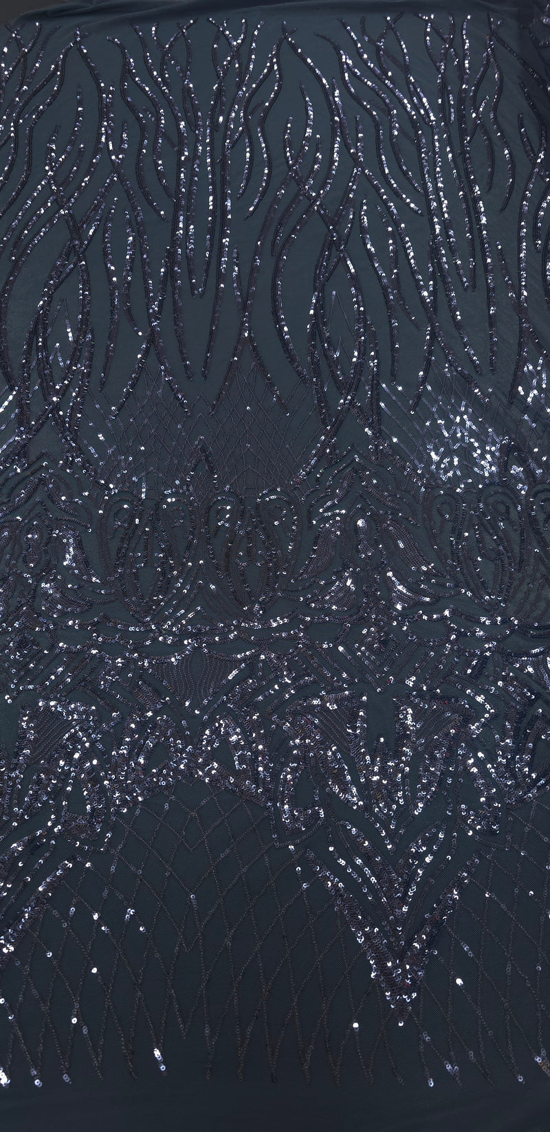 Sequinned Stretch Mesh Bedazzled Navy