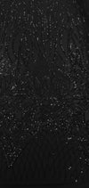 Sequinned Stretch Mesh Bedazzled Black