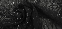Sequinned Stretch Mesh Bedazzled Black