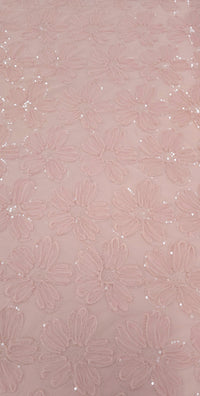 Sequinned Tulle 3D Flower Pink