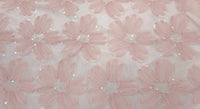 Sequinned Tulle 3D Flower Pink