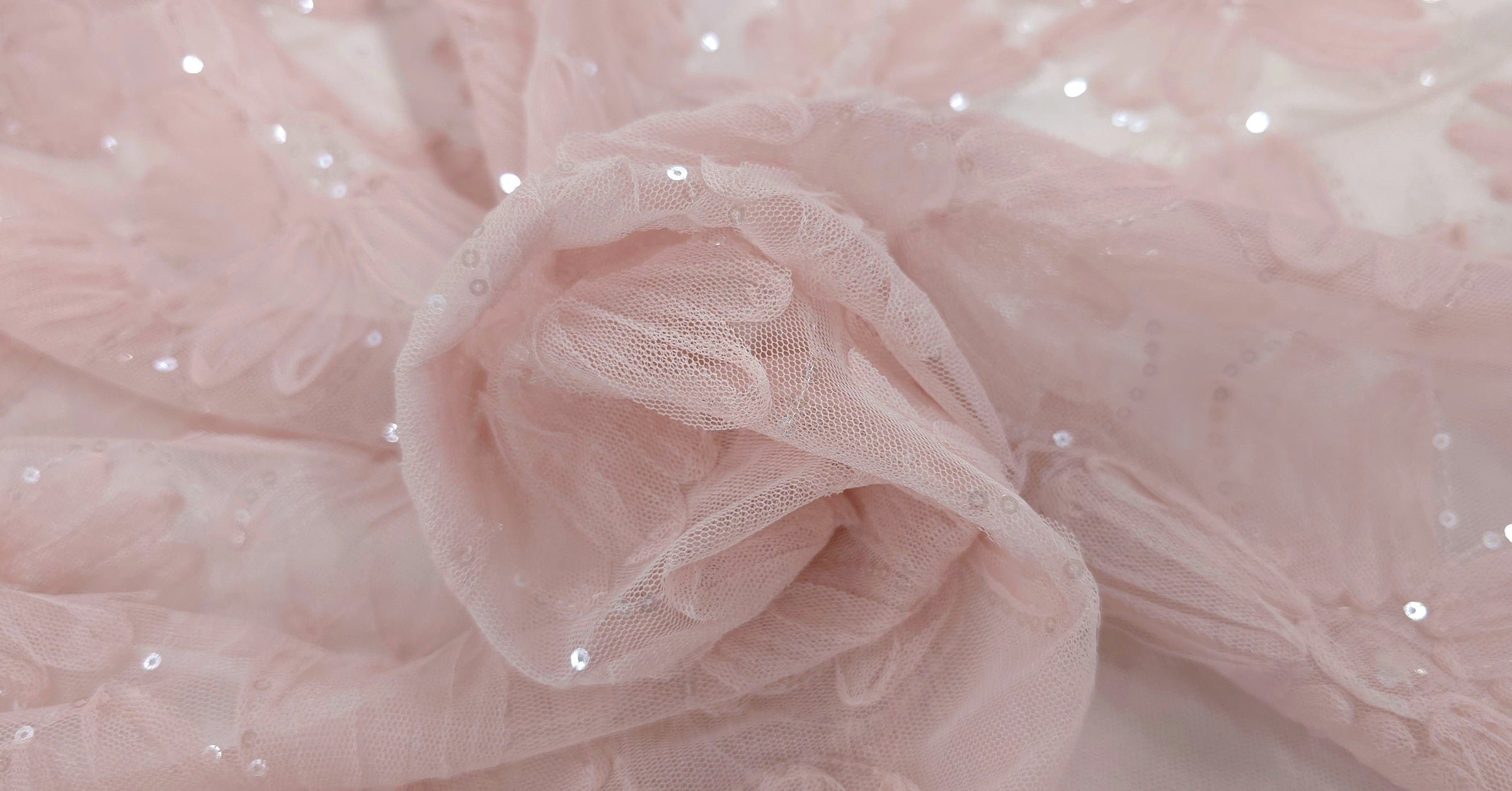 Sequinned Tulle 3D Flower Pink