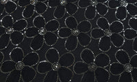 Sequinned Tulle 3D Flower Black