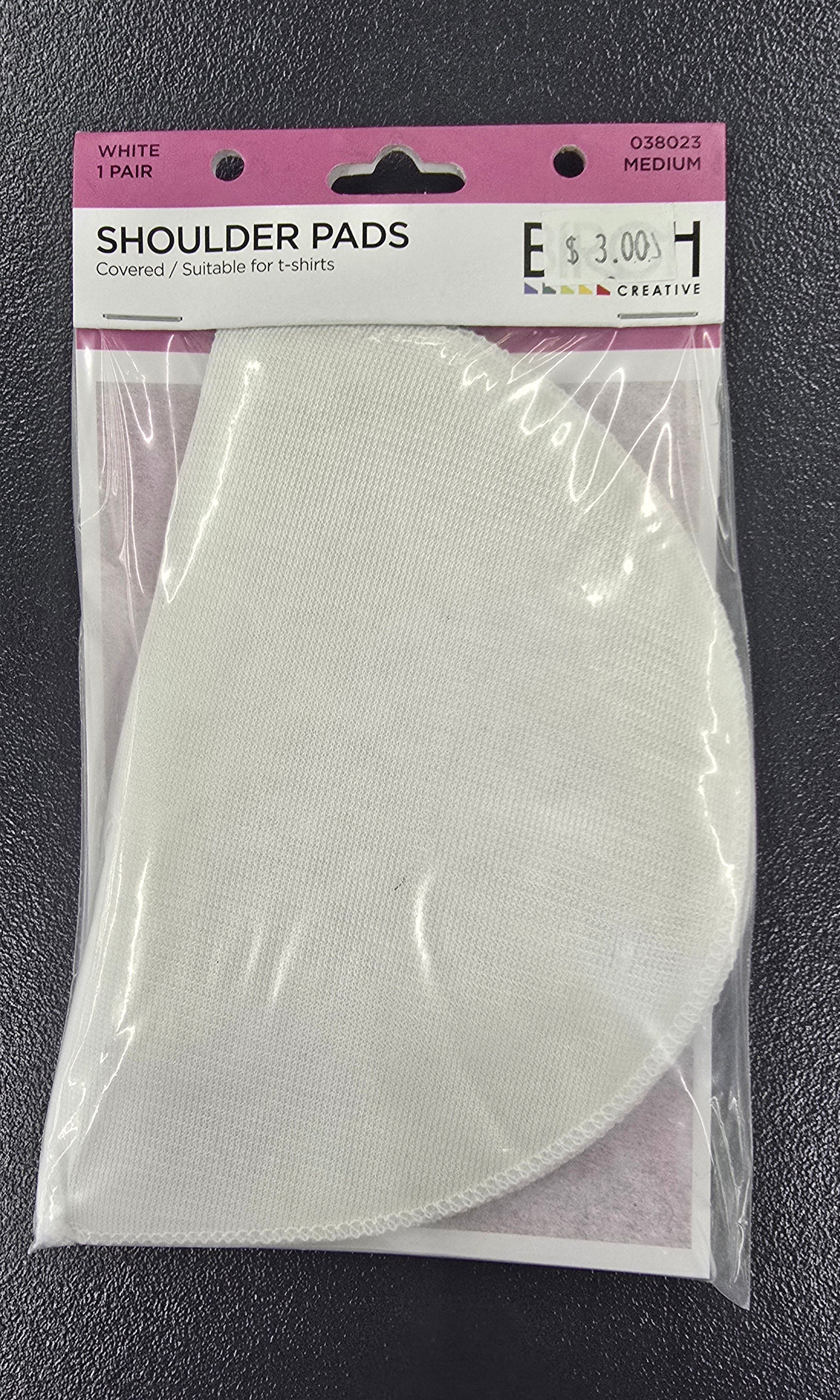Shoulder Pads Covered Medium White