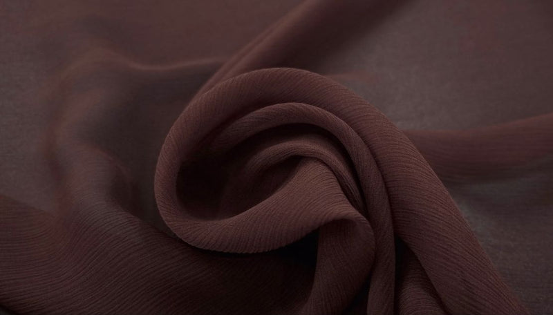 Silk Chiffon Crinkle Brown