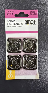 21mm Square Snap Fasteners Black