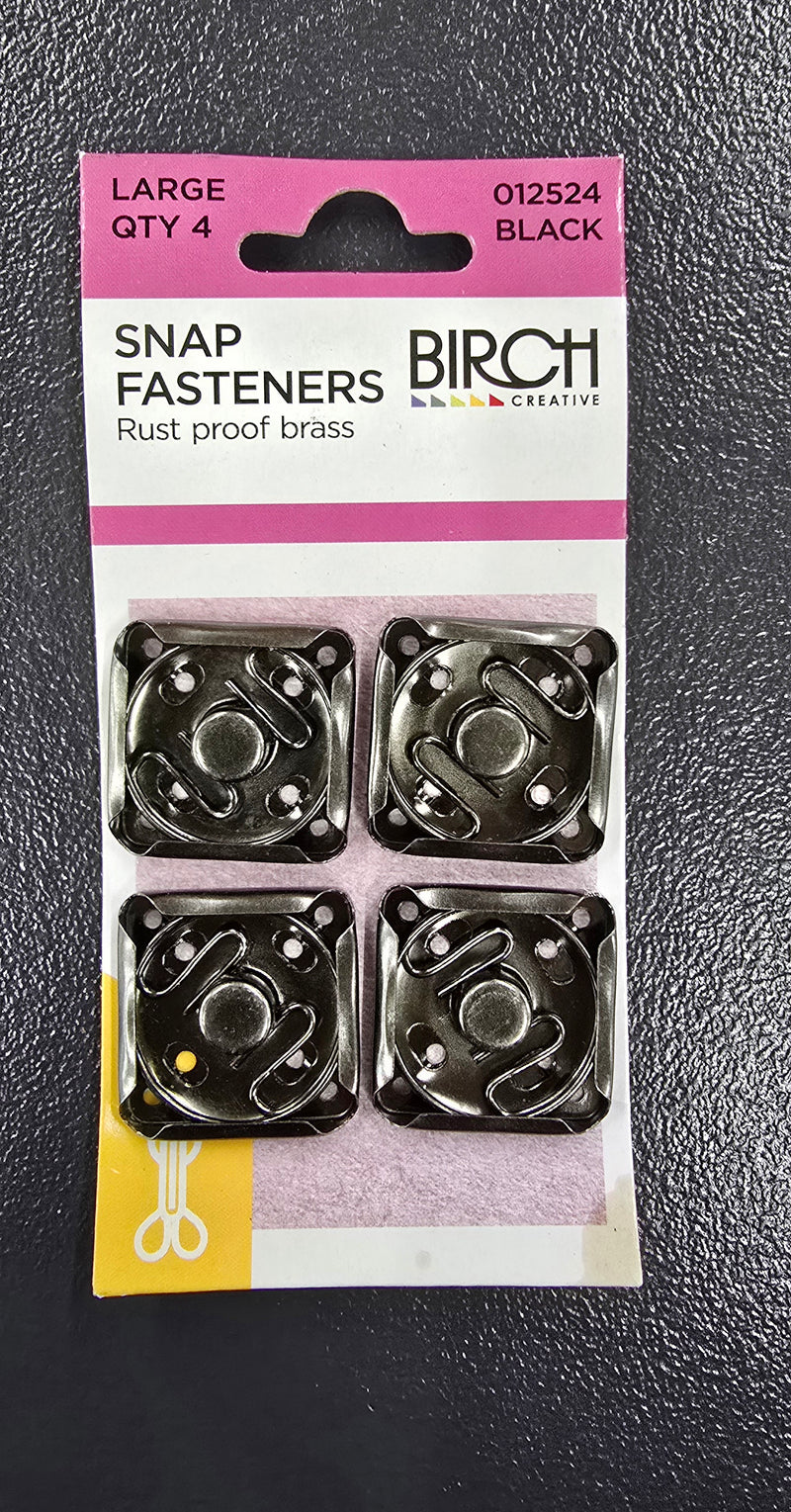 21mm Square Snap Fasteners Black