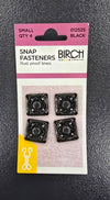 14mm Square Snap Fasteners Black