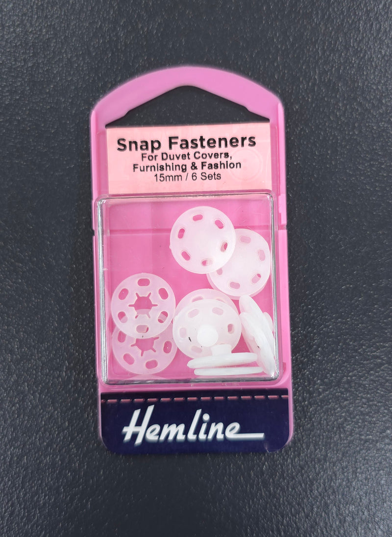 15mm Snap Fasteners White