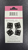 14mm Square Snap Fasteners Black