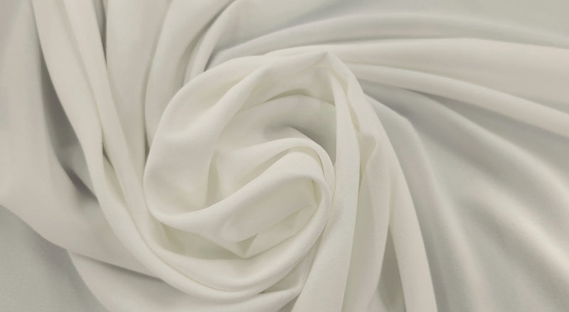 Stretch Polyester Crepe Ivory