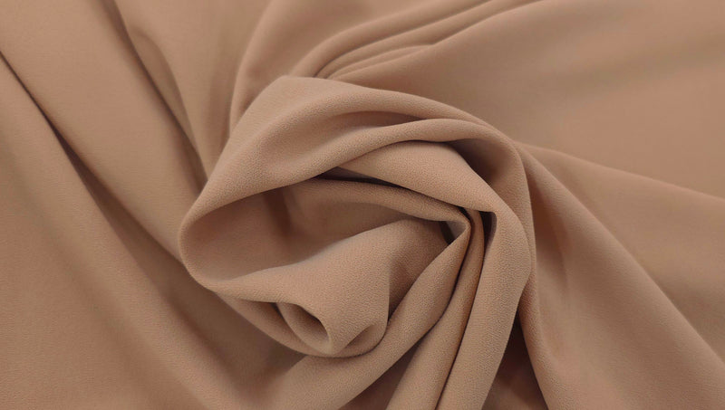 Stretch Polyester Crepe Tan