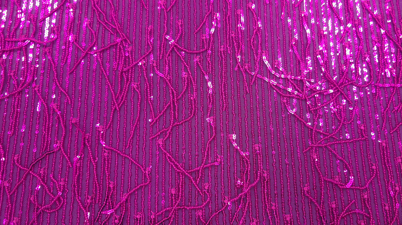 Stretch Sequin Hot Pink Fringe
