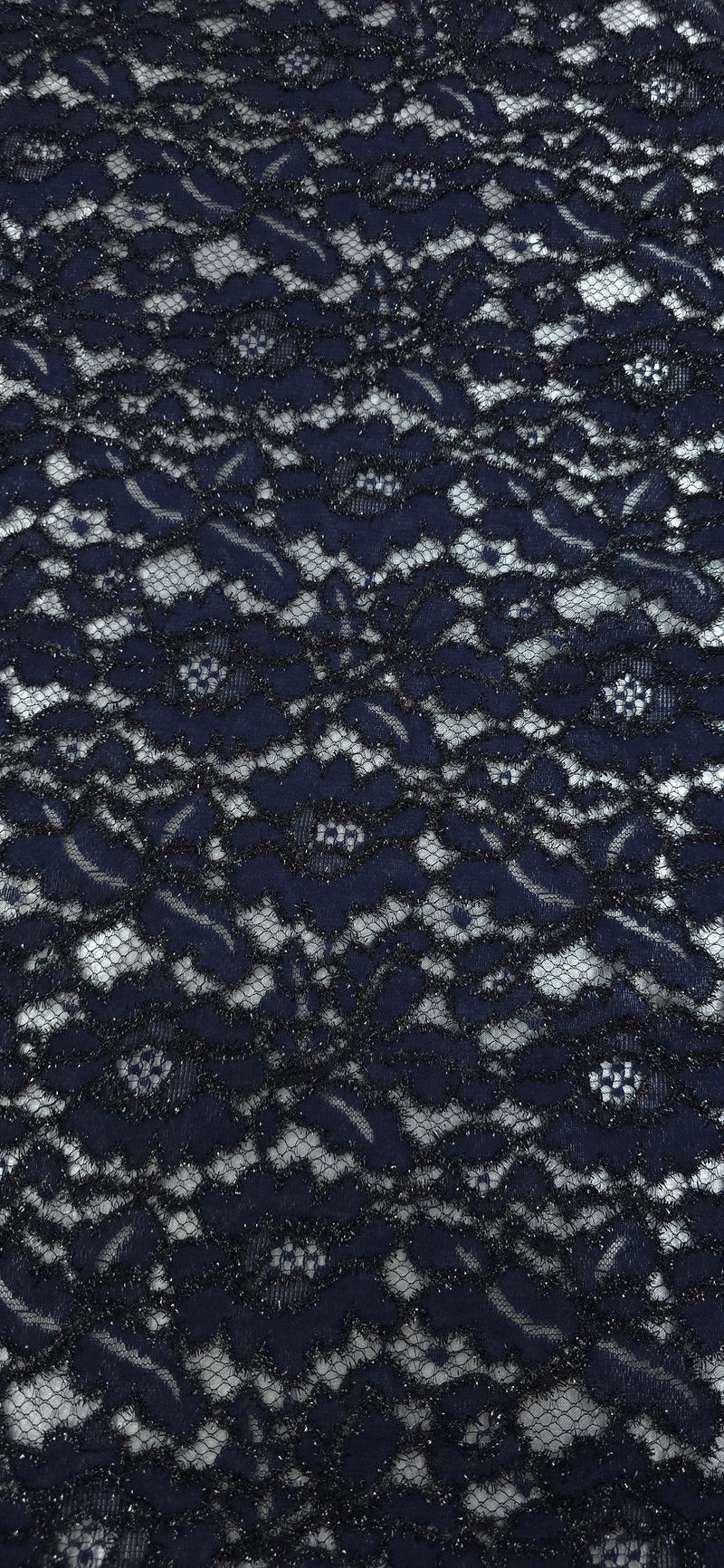 Embroidered Lace Metallic Dream Dark Navy