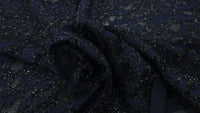 Embroidered Lace Metallic Dream Dark Navy