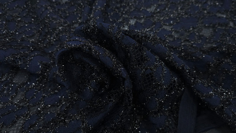 Embroidered Lace Metallic Dream Dark Navy