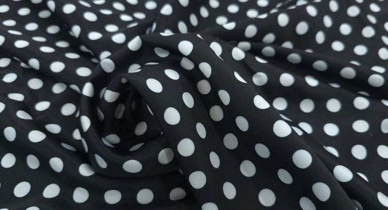 Woven Stretch Polyester Polka Dot