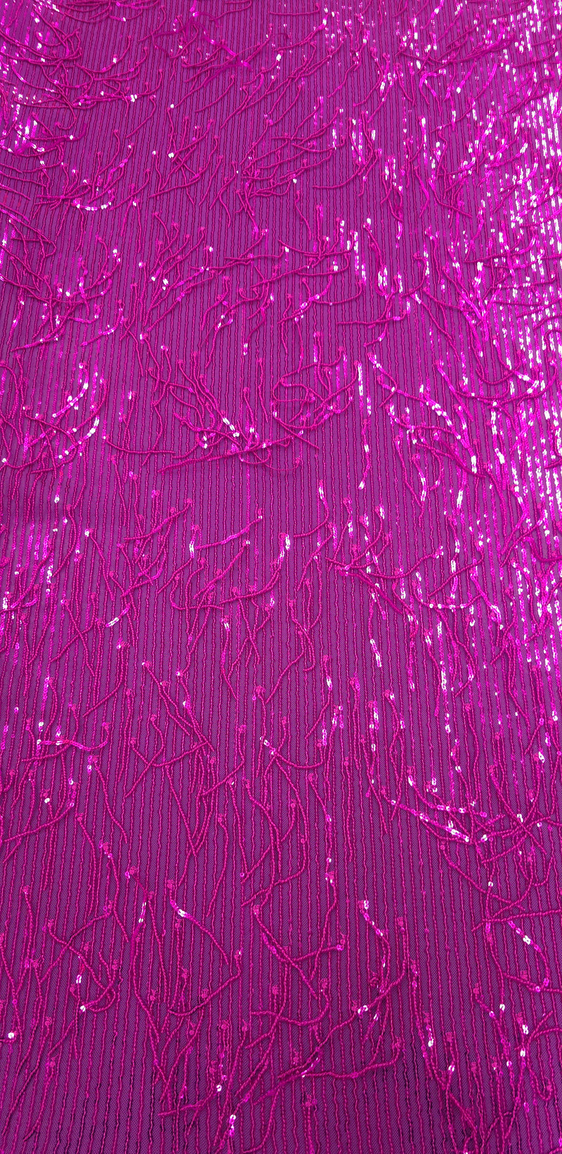 Stretch Sequin Hot Pink Fringe